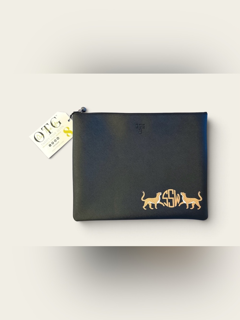 OTG Black Out Pouch with initials SSW